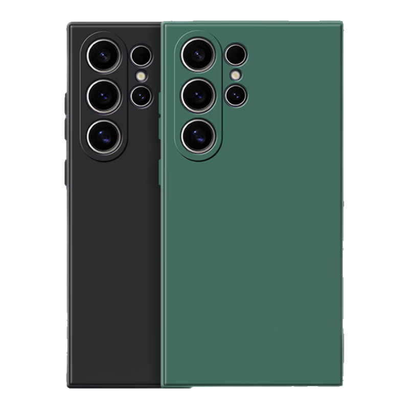 HotFire 适用三星s24ultra手机壳 SAMSUNG Galaxy S24Ultra保护套防摔硅胶升级镜头男款女磨砂-静夜黑