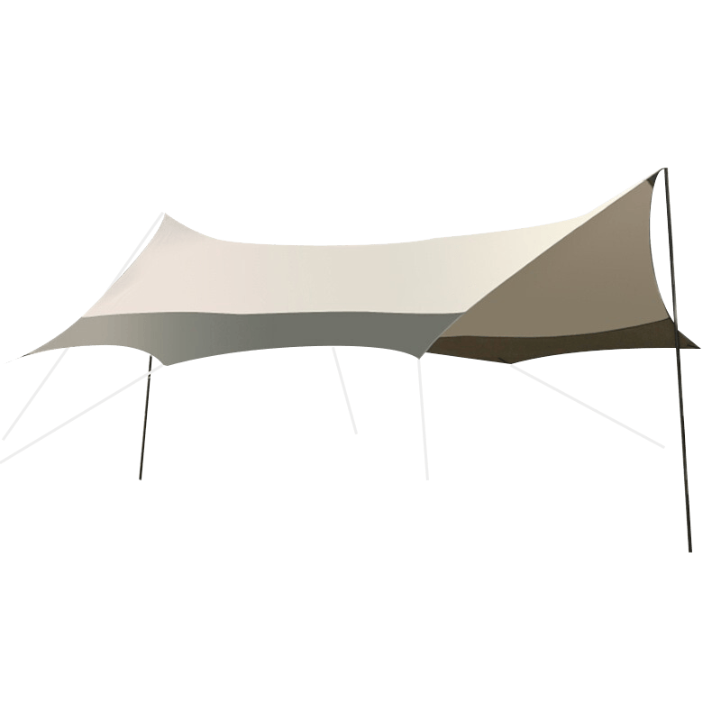 曼迪卡威天幕户外遮阳防晒沙滩帐篷防雨遮阳棚露营用品装备凉棚六角四角天幕帐篷 流沙金-方形天幕(4*2.92M) 天幕布/天幕杆/夜光地钉/风 ...