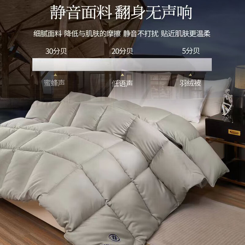 元族希尔顿星级酒店全棉加厚保暖羽丝绒被冬季被芯冬天被子冬被8-10斤 深灰银--希尔顿被子（新款） 200*230cm（8斤）
