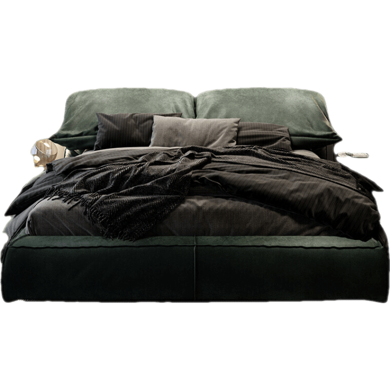 【买单床送床头柜】迪伦公馆 床  北欧 意式极简布艺床现代简约轻奢双人床北欧主卧可定制科技布床 单床 1800*2000箱体床