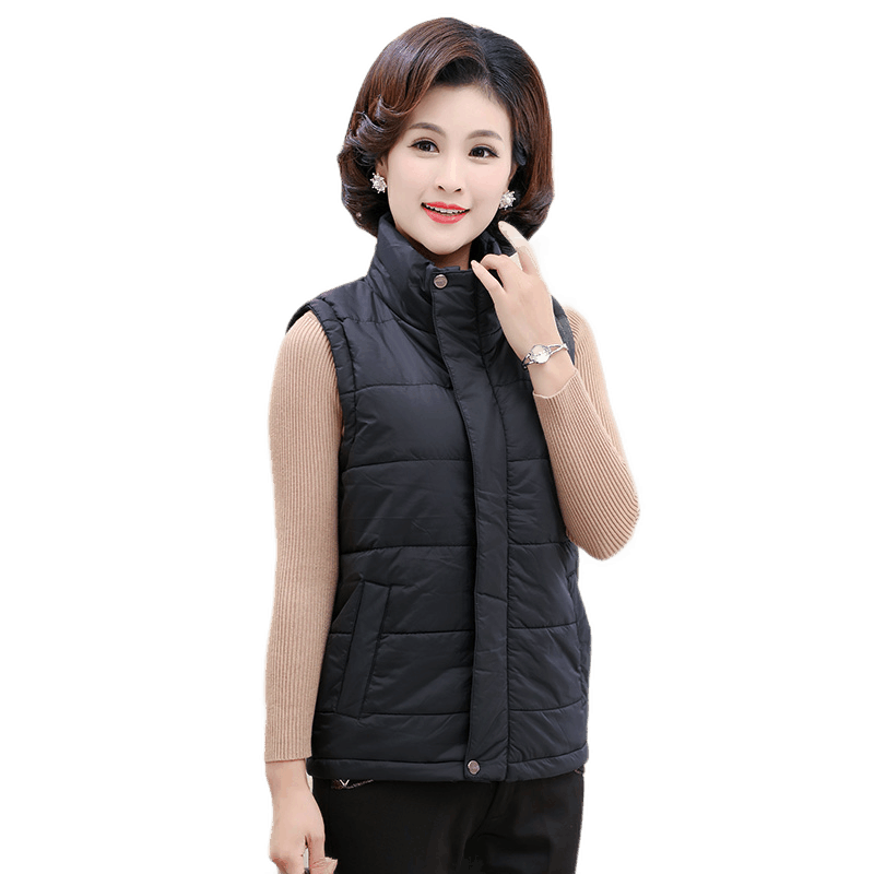 關(guān)谷發(fā)熱馬甲男加熱背心電熱馬甲電加熱馬夾中老年人冬季保暖衣服 woman圓領(lǐng)黑色 M