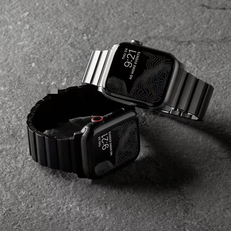 ultra苹果手表纯钛合金iwatch s8金属iwatcg7表带 黑色折叠扣 iwatch