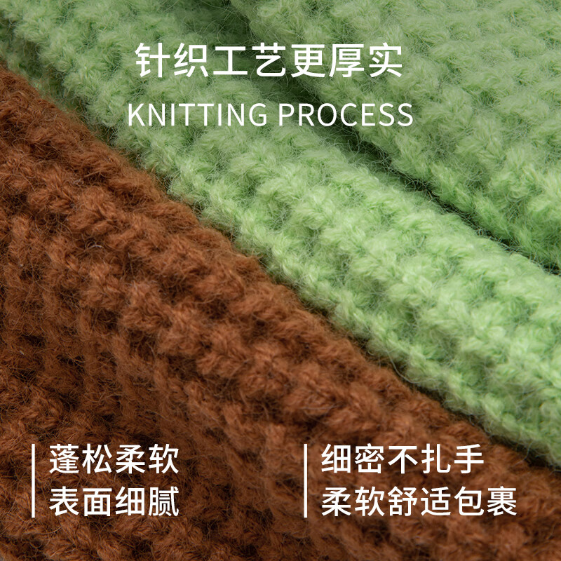 VVC帽子女毛线帽保暖防风冬天护耳百搭针织冷帽女 焦糖棕