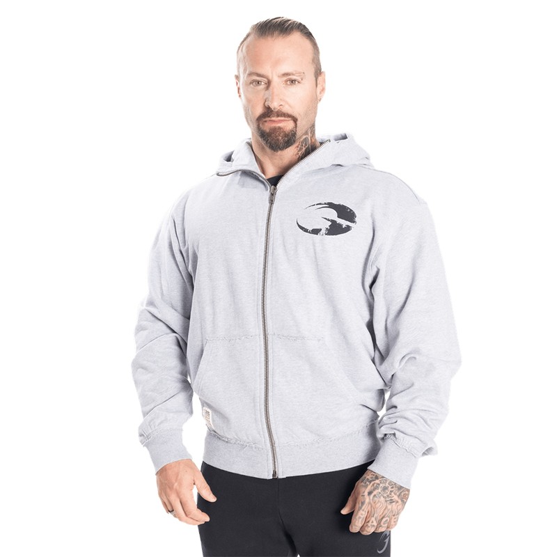 GASP Original hoodie 盖世璞男式运动健身长袖外套户外跑步综合训练 灰色 M[体重85公斤/身高175厘米]