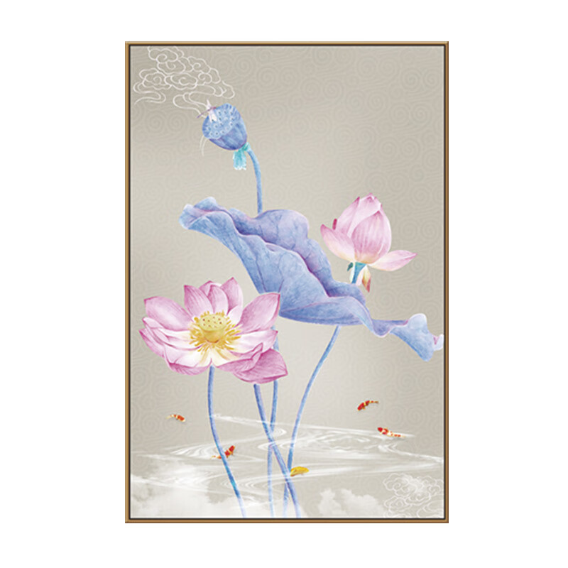 金碧钻石画满钻客厅荷花小清新莲花玄关水晶砖石水钻贴画自己手工diy