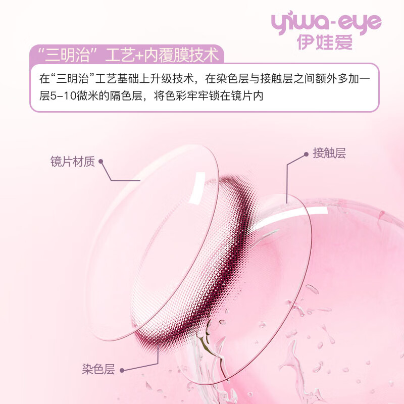 伊娃爱美瞳月抛2片装彩色隐形眼镜微混血自然可可月牙大小直径男女同款 初恋星球【纯欲无辜】 325度