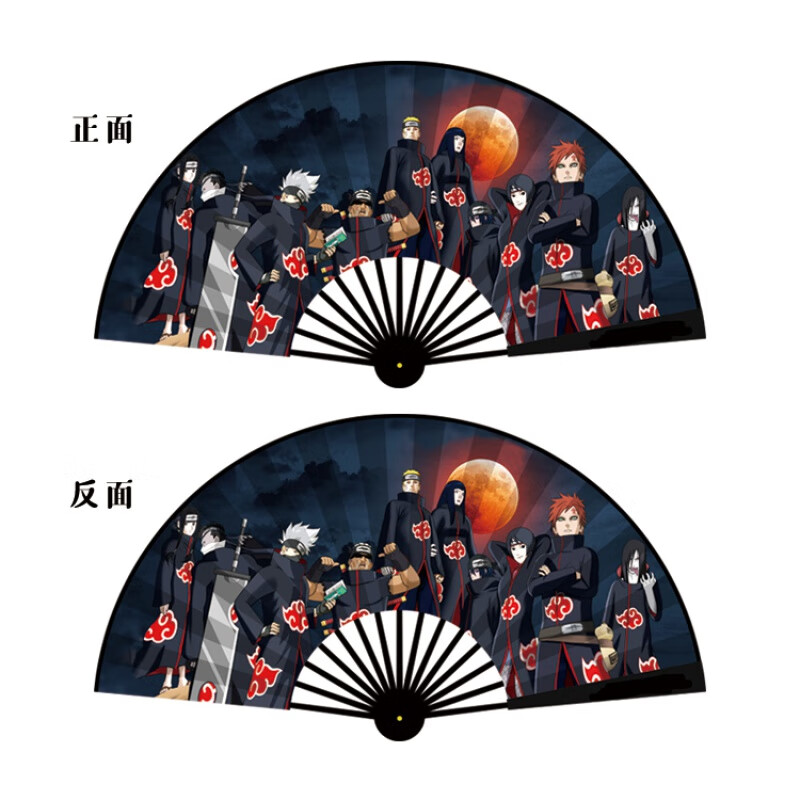 萌念扇子折扇二次元动漫火影忍者鸣人卡卡西宇智波佐助鼬斑10寸折扇头