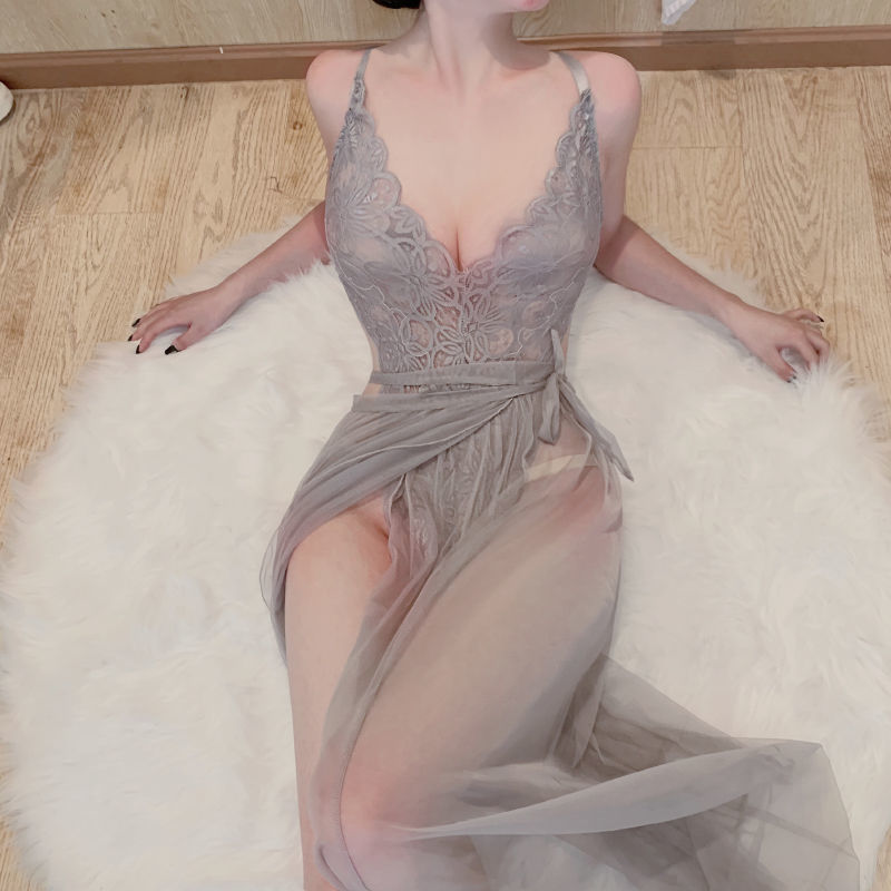 jk套装sm丁字裤夜色浪漫纯欲睡衣女夏连体衣性感深v蕾丝透视网纱诱惑