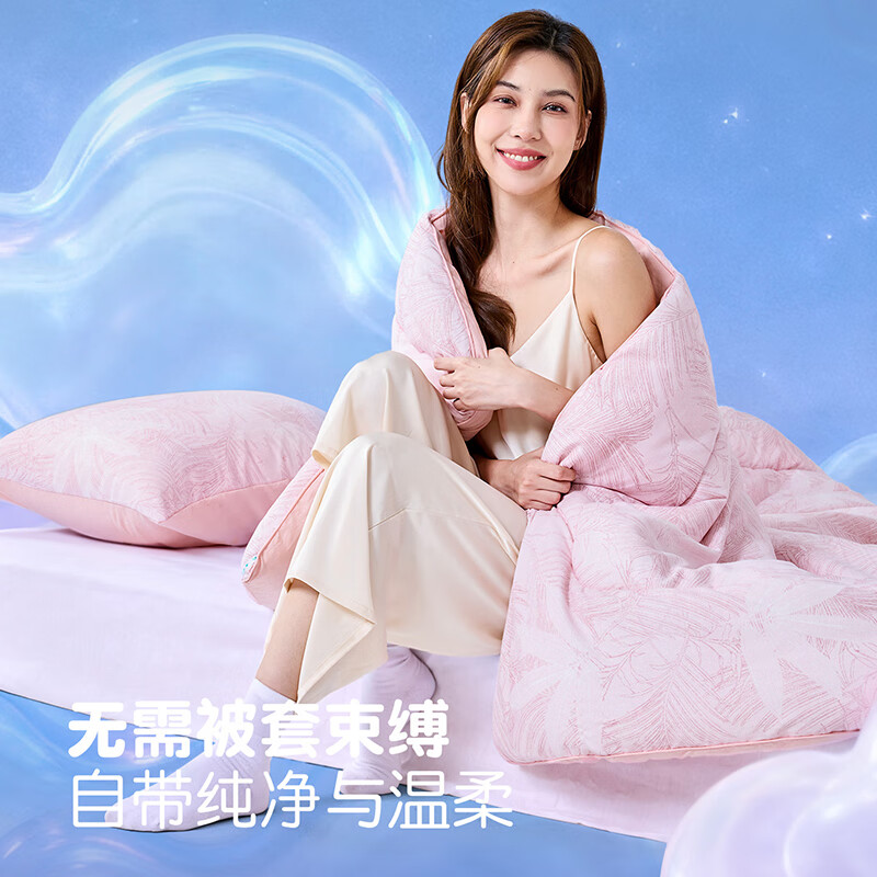 匹鲁儿童被子被芯A类可机洗抗菌玛雅印花被学生春秋被单双人四季被子 玛雅蓝-春秋被 150*200cm