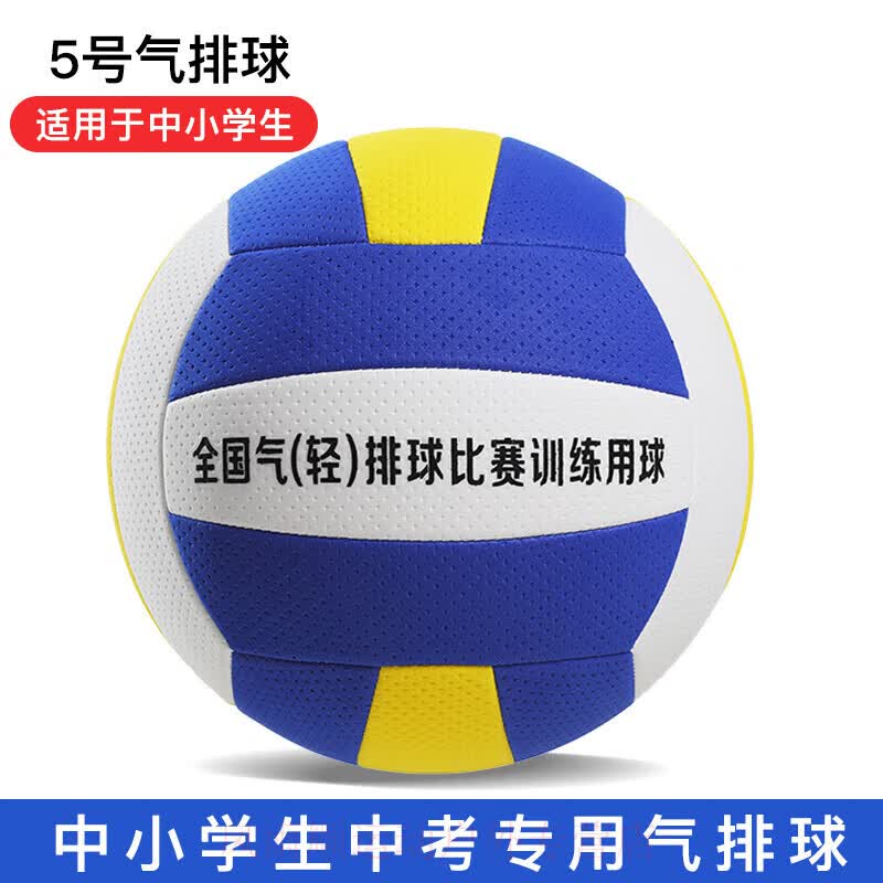 EVANOVM排球气排球比赛专用中考学生5号轻软气排中老年7号大小学生训练球 3号 【黄蓝白-5号】气排球-网兜+气针