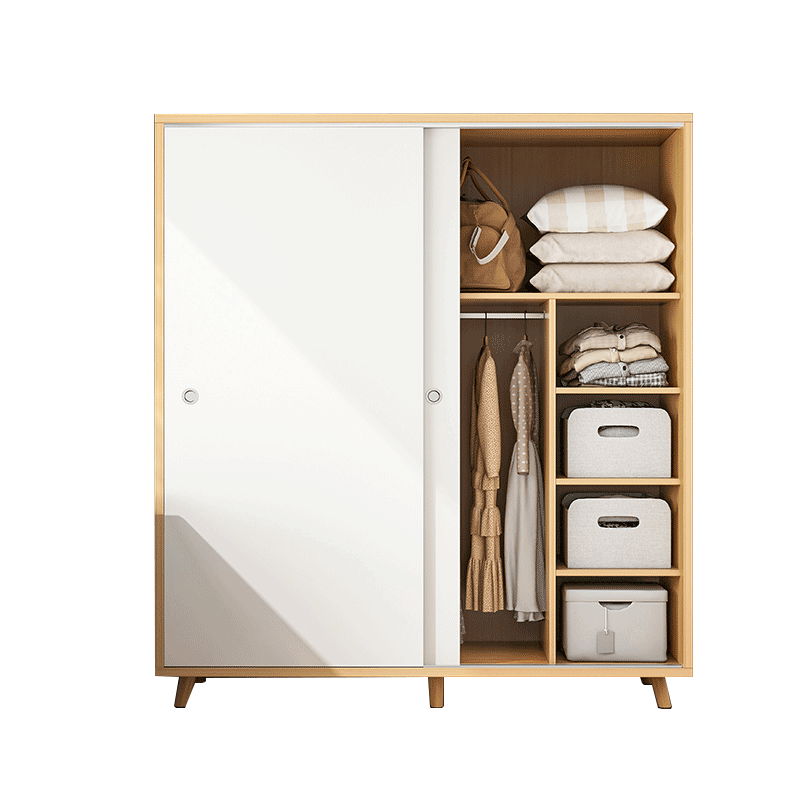瑞象 衣柜现代简约推拉门储物柜家用卧室简易出租房用柜子小户型收纳 80CM主柜