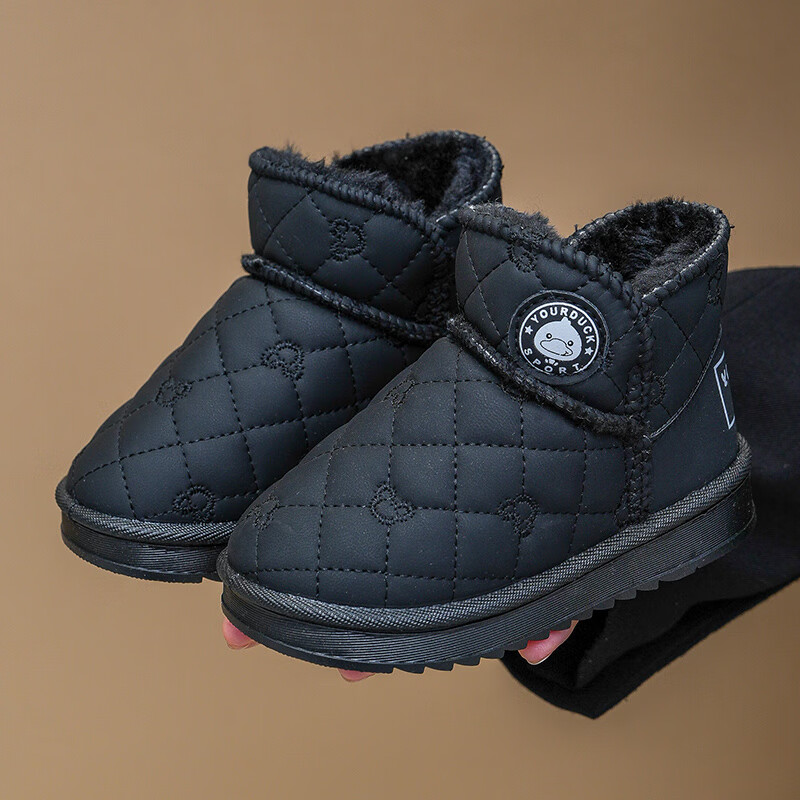 ��СӰ��HELLO YING��������ѥ����ë�޼Ӻ�ů��ŮͯС����ˮ������ͨѼ��ѩ��ѥ Ѽ��/��ɫ ���� 23�� �ڳ�Լ12.5cm