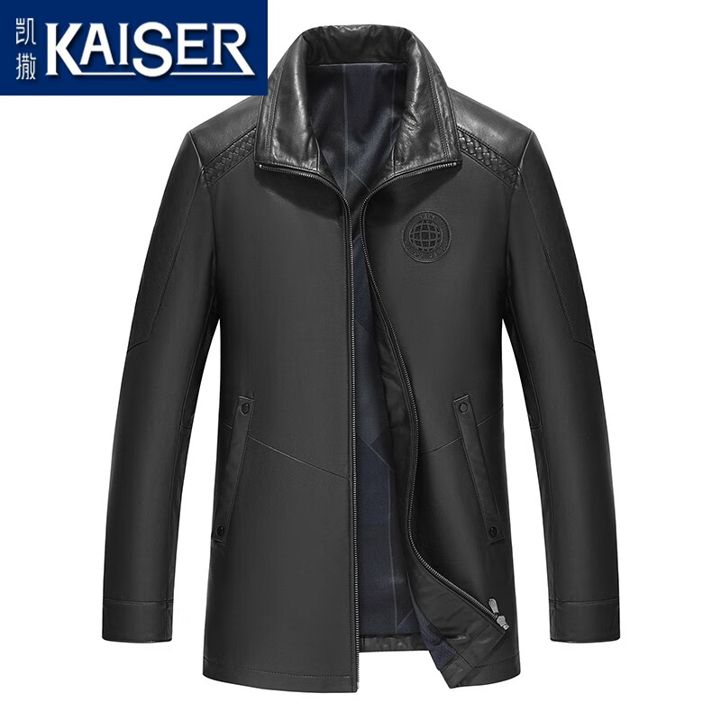 凯撒（KAISER）2023秋冬新款真皮皮衣男行政款外套小牛皮夹克男真皮风衣爸爸装潮 黑色 170/L(适合110-130斤)怎么样,好用不?