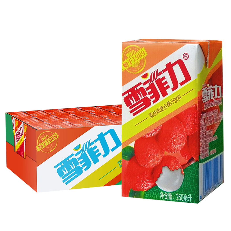 可口可樂雪菲力 荔枝汁飲料250ml*24盒整箱荔枝味果味飲料
