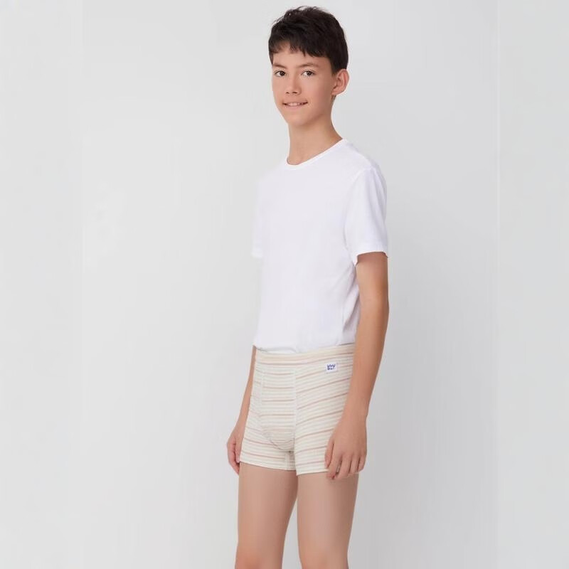 米宝儿内裤男款儿童纯棉夏季薄款男童四角加肥加大男孩少年平角A类短裤 混色 条纹 4条 6XL 身高150-160体重135-155斤