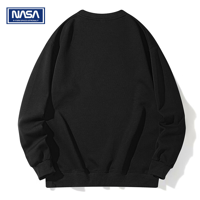 NASAR-FARM官方卫衣男春秋季情侣款圆领上衣青年重磅华棉宽松情侣打底衫女 DWY-猎豹-黑色 XL (130-145斤)