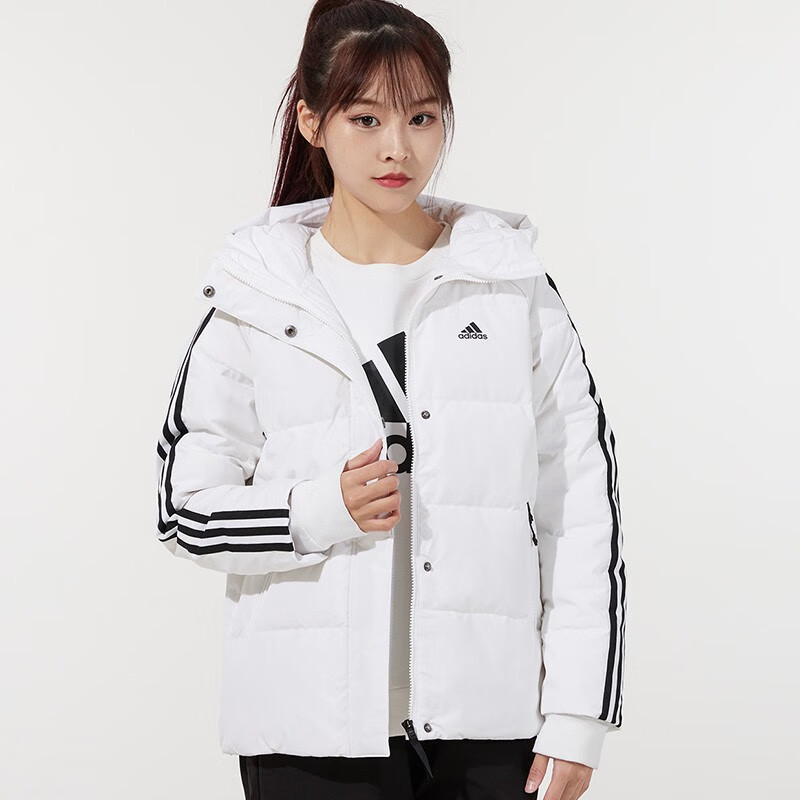阿迪达斯(adidas) 外套女冬季新款运动服时尚休闲舒适透气连帽防风