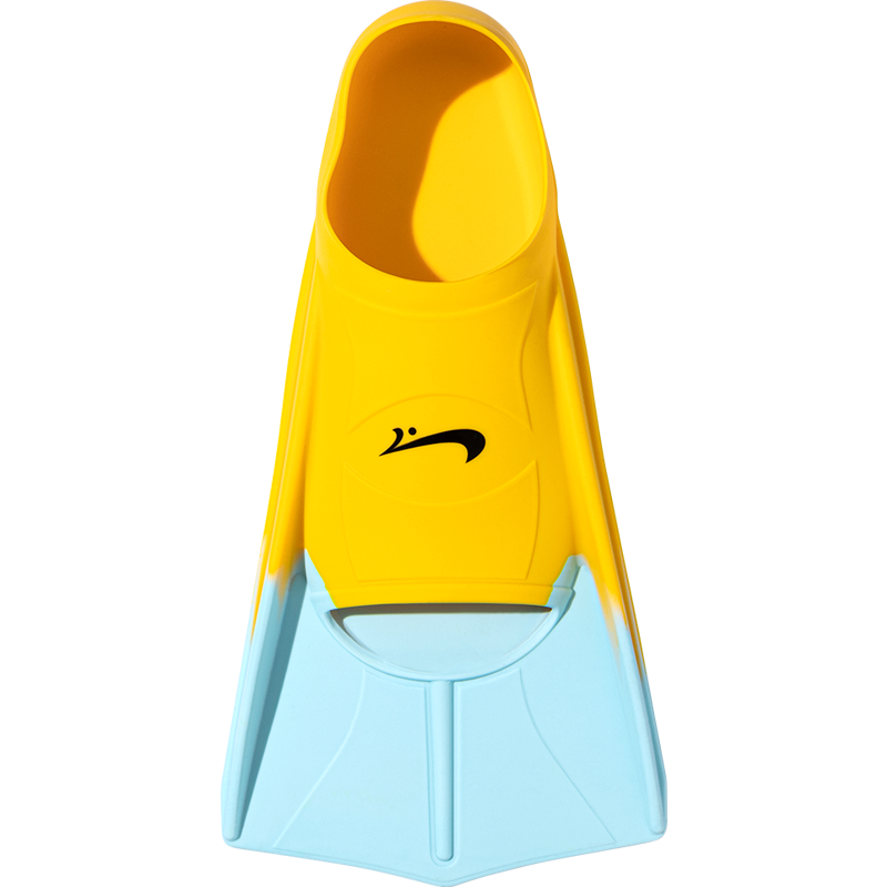 貴人鳥腳蹼打水踢水舒適耐用成人專業(yè)學游泳兒童矯正提速訓練軟橡膠蛙鞋 黃藍_XXS碼【建議鞋碼29-31】