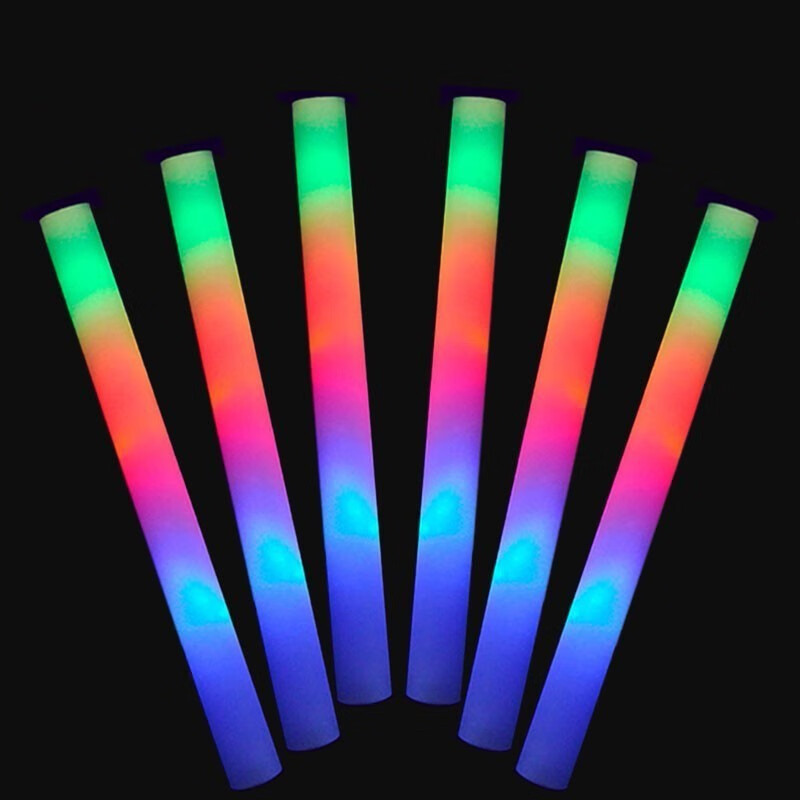 荧光棒 发光棒演唱会定制应援棒创意道具七彩海绵棒大号泡沫夜光棒