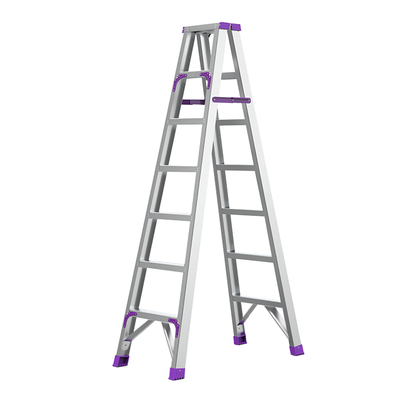 创硕 梯子家用折叠工程梯室内铝合金楼梯人字梯多功能加厚便携爬梯 【七步梯】加强款铝合金2.1米
