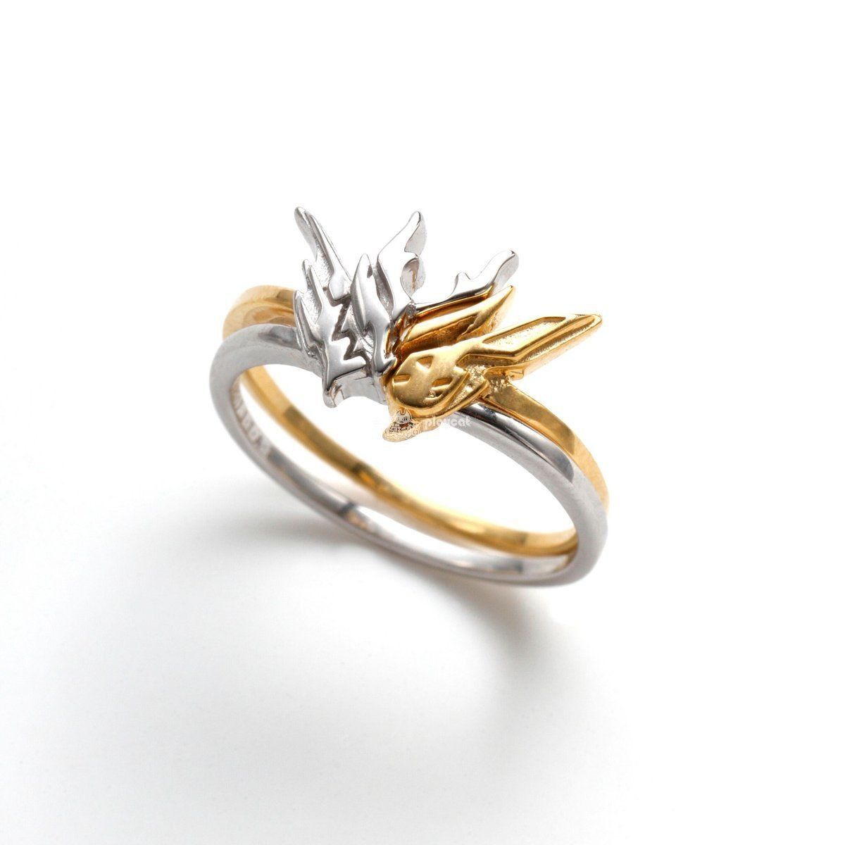 ins原创设计假面骑士build 金兔银龙 s925银开口戒指基兔同龙指环