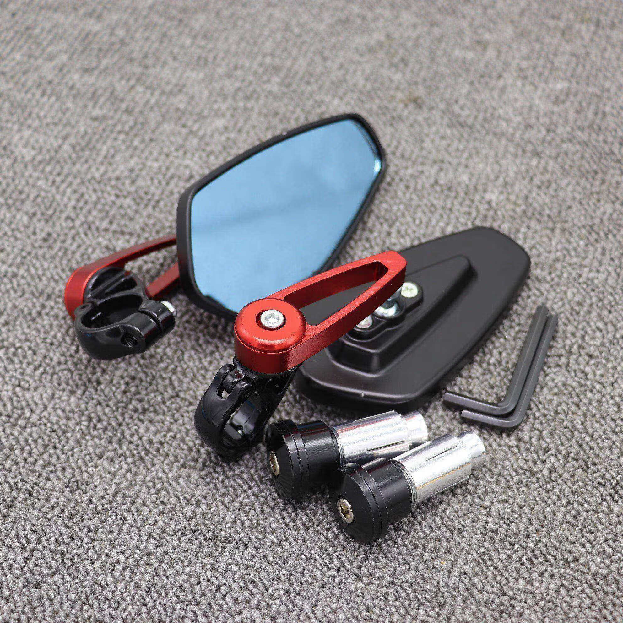 阡囤适用于力帆kpv150后视镜 摩托车手把镜倒车后视镜 红色