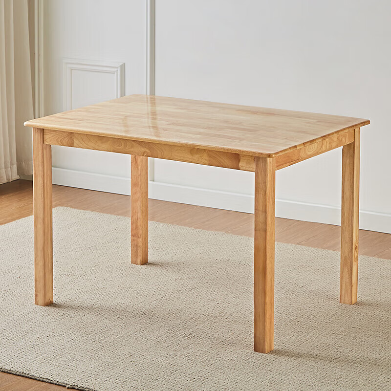 曲美实木餐桌长方形家用小户型北欧原木桌椅组合现代简约餐馆吃饭桌子