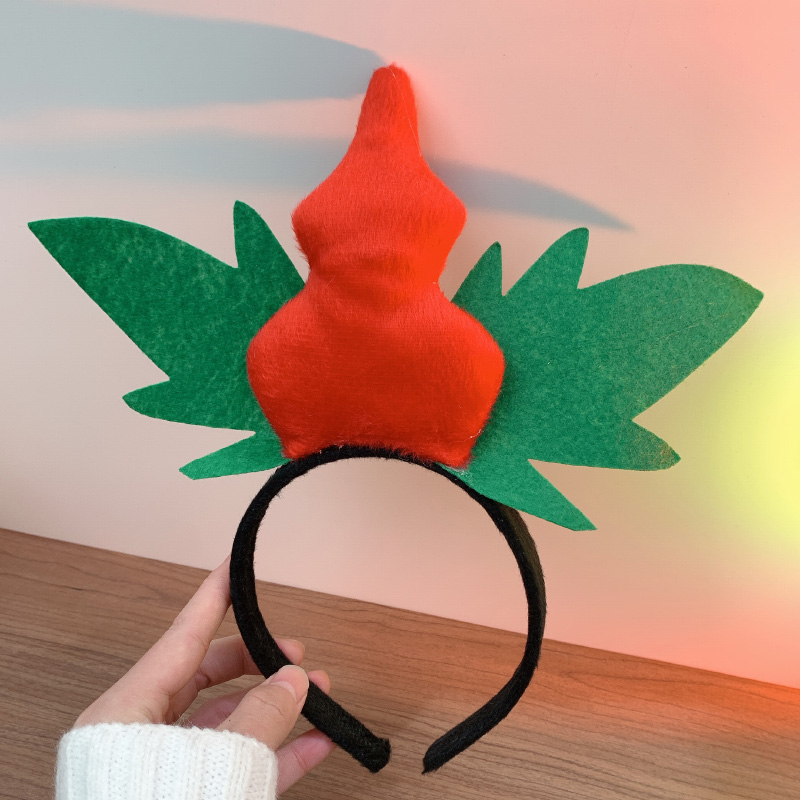 葫芦娃发箍cos造型头箍毛绒葫芦树叶表演活动发饰派对舞台头饰6.