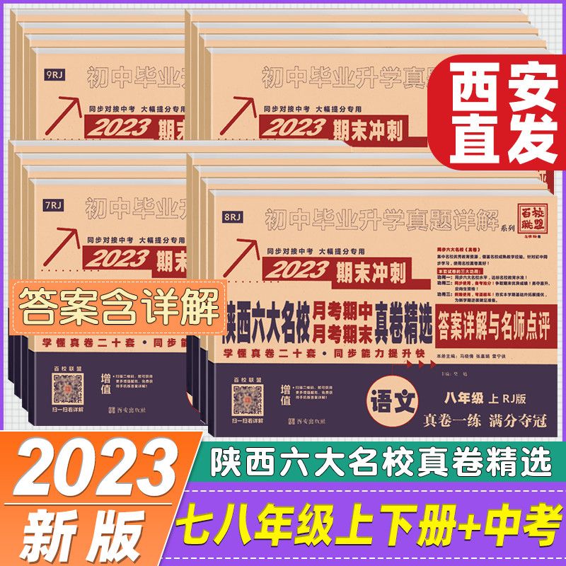 2023年期末冲刺陕西六大名校数学英语文七八年级初中毕业升学真题 语文人教版 七年级下