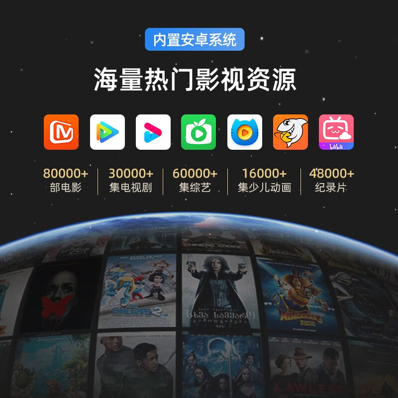 【海思芯片 巨幕影院】轰天炮T10S全高清投影仪家用手机智能WiFi便携办公投影机1080P卧室影院 2021旗舰款【海思芯片 智能系统 开机无广告】