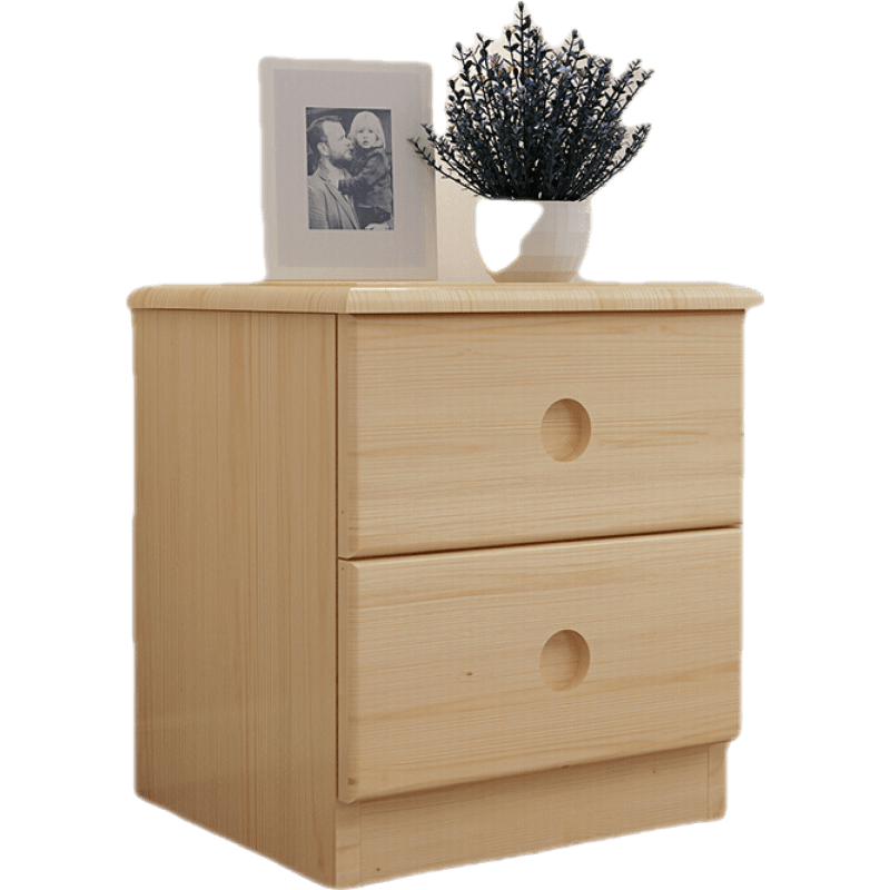 木床头柜床边柜储物柜实木床头柜家具收纳柜卧室家具小柜子 床头柜1个 组装