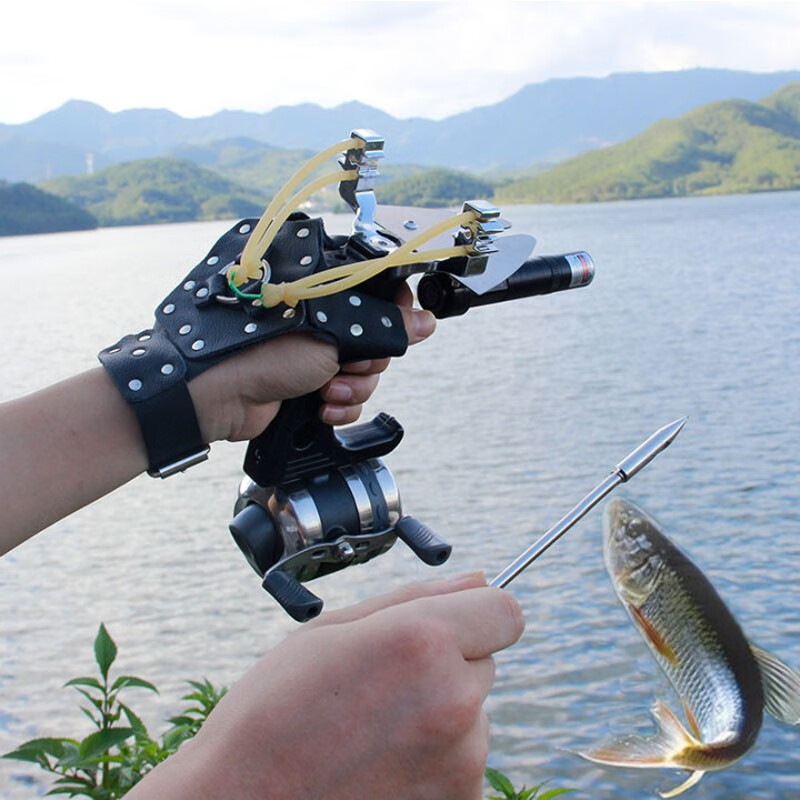 d&q弹弓发射器 鱼镖神器 猎鱼弹弓抢 户外打捕渔钓鱼多功能弹弓套装