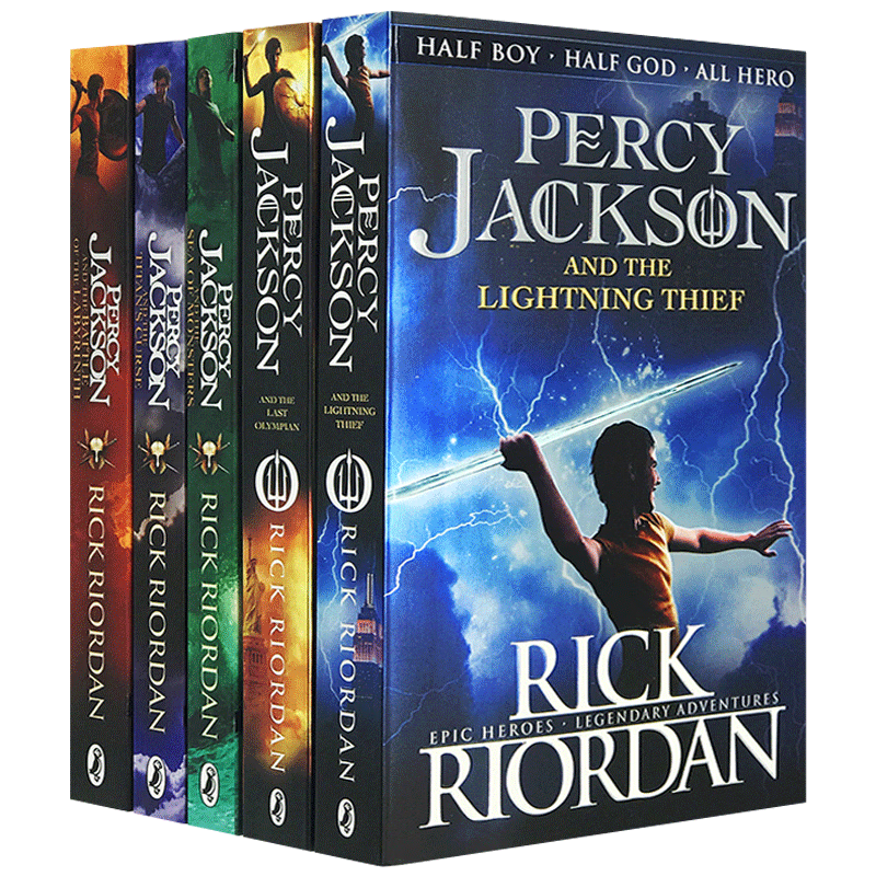 英文原版 波西杰克逊系列5册套装 Percy Jackson 1-5全套 希腊神话少年冒险版全集