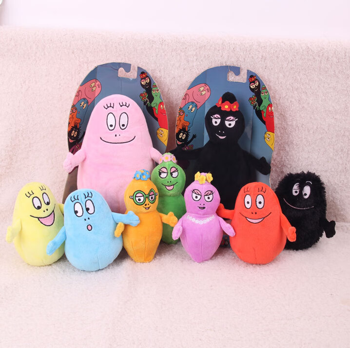 萌尚偶barbapapa巴巴爸爸毛绒玩具公仔六一儿童节礼物全套玩偶 全套9