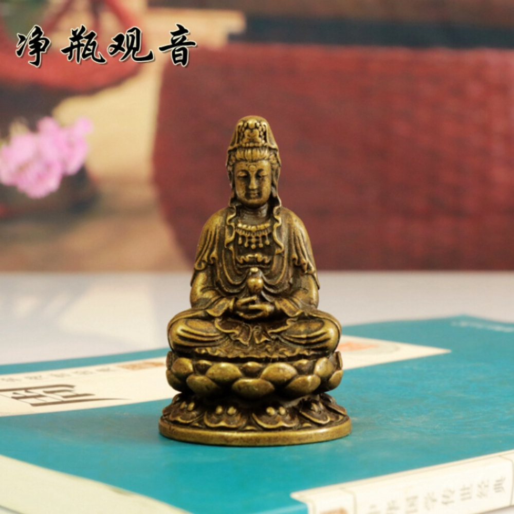 纯铜佛像随身佛像观音菩萨像合十观音铜像平安小号铜佛像摆件寸佛 合十观音菩萨高度4cm