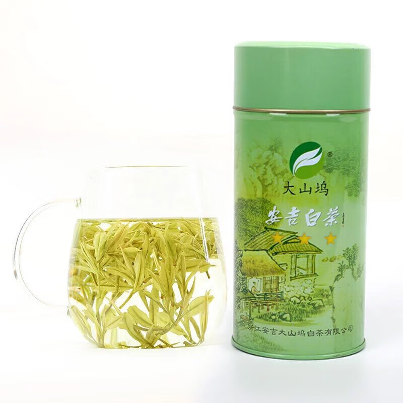 大山坞白茶20安吉新茶明前茶叶一级珍稀绿茶春茶50g罐装3星 g罐装3星