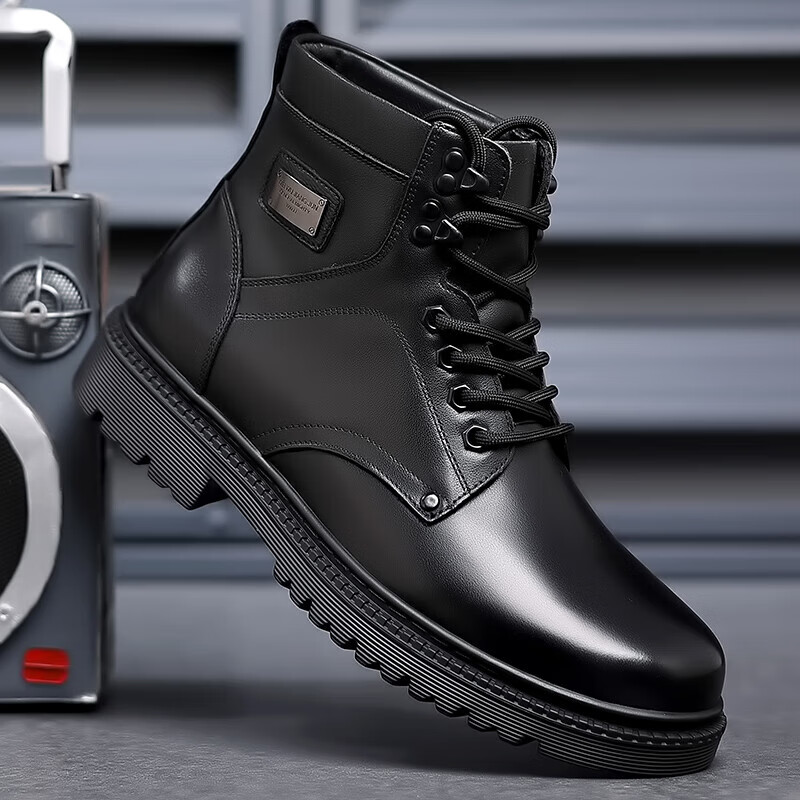 3513巡洋舰军勾男棉鞋真皮男靴羊毛高帮特种兵作战靴冬季毛皮鞋男军训