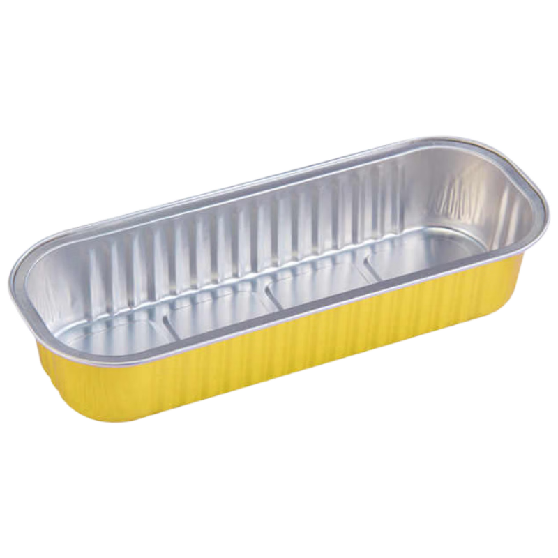 杰凯诺长形锡纸盒锡纸盘空气炸锅锡纸碗铝箔烘焙模具锡纸盒杯20个 200ml