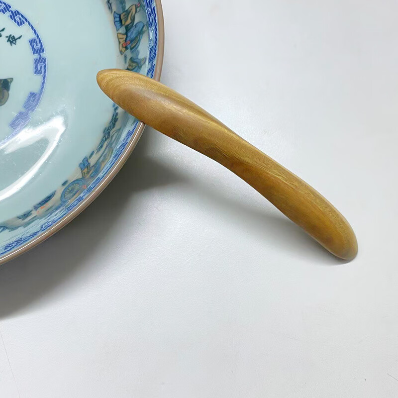古典优雅反扣式盘发头饰月牙绿檀木汉服旗袍发簪 双尖月簪绿檀木12cm