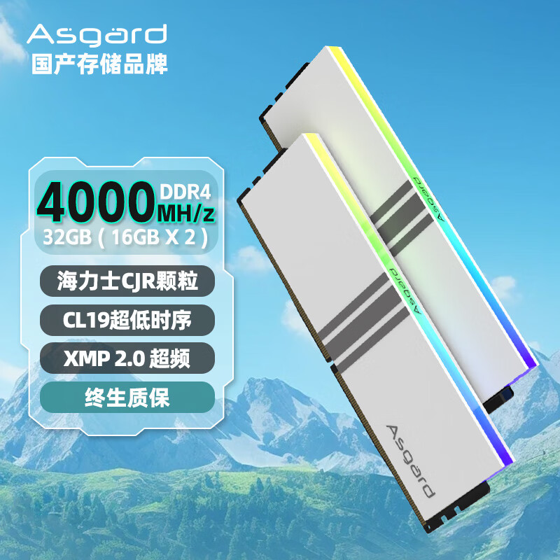 ��˹���أ�Asgard��32GB(16Gx2)��װ DDR4 4000 ̨ʽ���ڴ��� RGB����-����ʿCJR����-Ů�����߶�����ϵ��