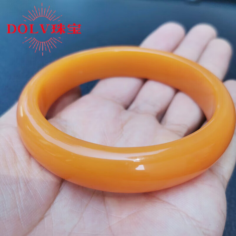 dolv黄龙玉手镯云南龙陵女款真玉带证书送礼佳品 52mm带证书