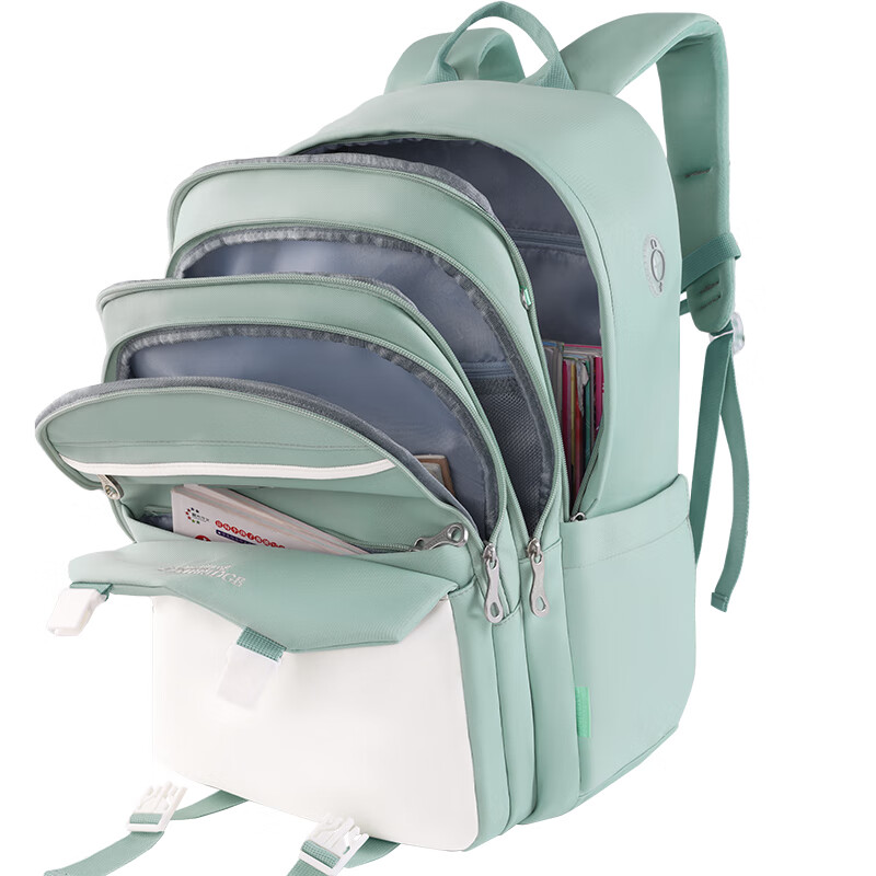 UNIVERSITY OF CAMBRIDGE剑桥大学初中生女孩书包大容量减负中学生高中双肩背包旅行防泼水 CA560豆绿 适合初高中大学生 适合初中-大学 身高150-180cm