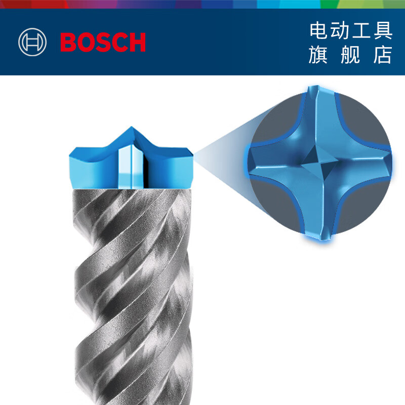 ()五坑电锤钻头8系四刃圆柄冲击钻头可钻钢筋穿墙混凝 五坑8系钻头-12