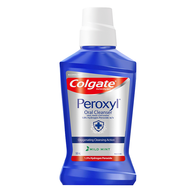 高露洁（Colgate）进口过氧化氢漱口水500ml 口腔溃疡抑菌漱口液牙周牙龈肿痛