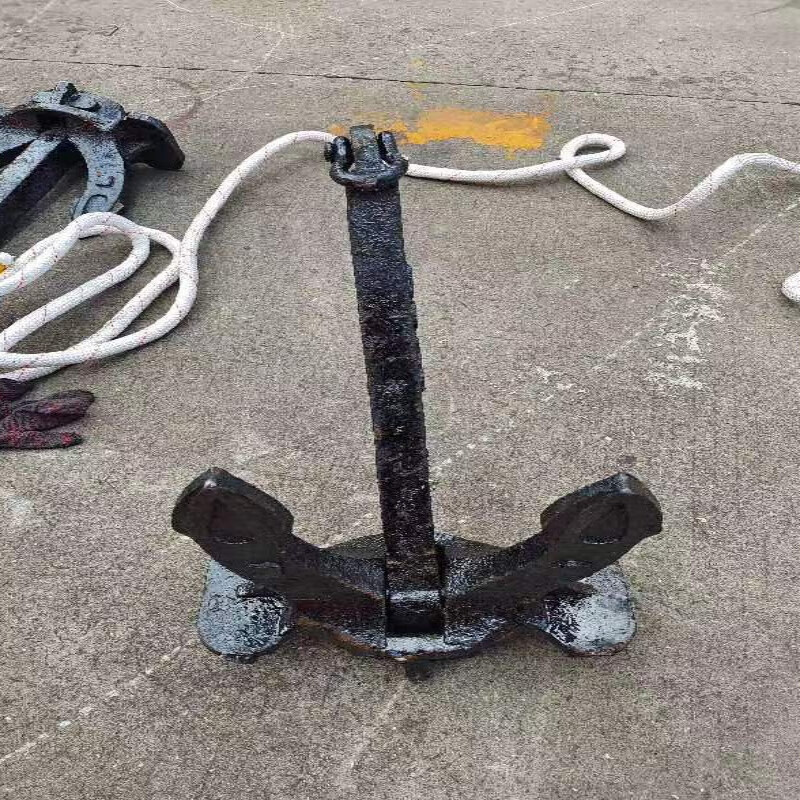 泥之昕铁锚150公斤船锚黑沥漆双爪锚湖面海面用锚游艇铁锚冲锋舟锚