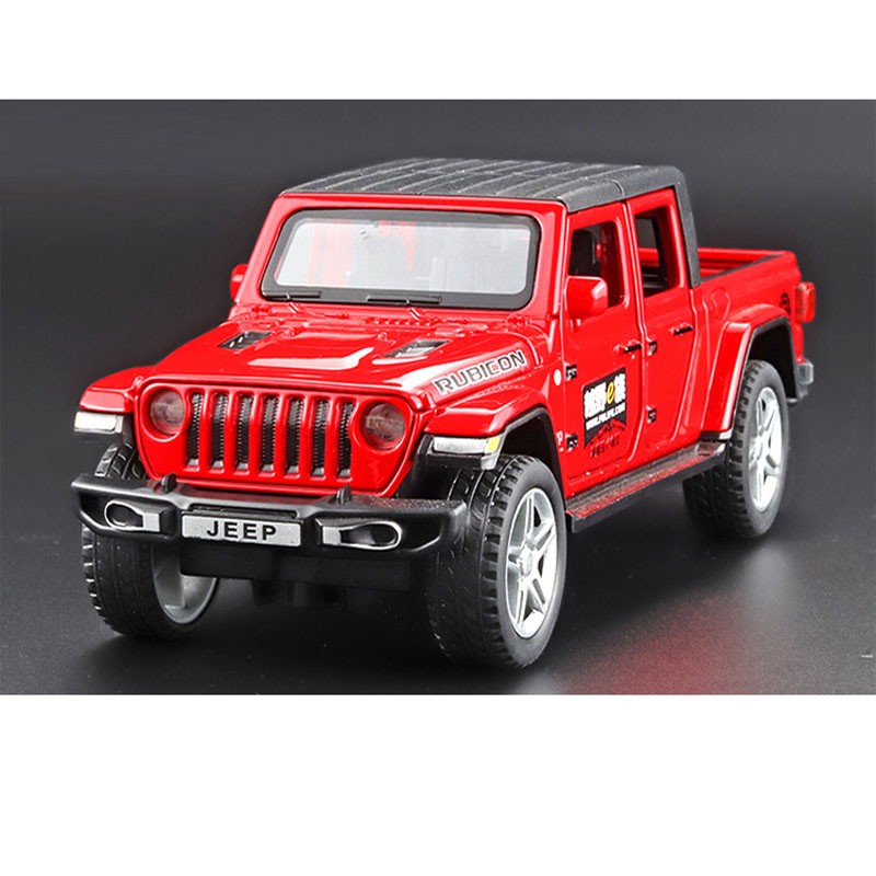 1:32吉普jeep合金材质 越野车模儿童发声带灯光玩具 红色