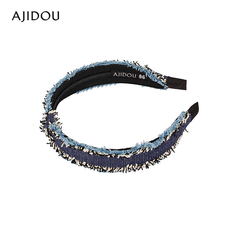 AJIDOU阿吉豆发箍女高颅顶头饰增专柜同款宽发箍发饰生日礼物 中蓝色 1个