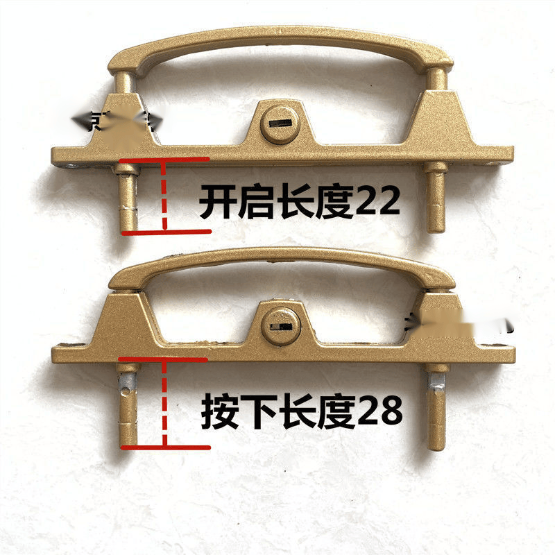夜帝金刚网两柱锁双点锁扣纱窗锁具铝合金带钥匙多点锁门窗配件 柱距