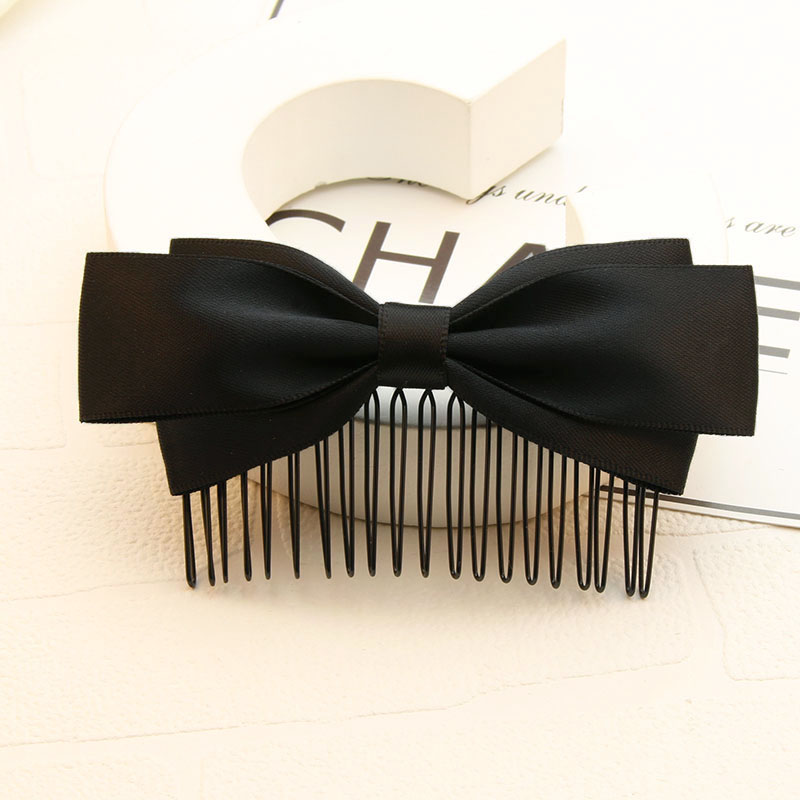 梦逸蝴蝶结发梳发饰韩国刘海梳发卡子简约头饰品发夹子倒插发插梳发叉