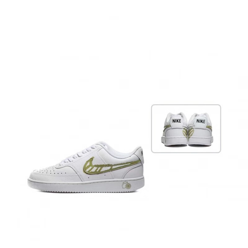 耐克(nike)球鞋定制nike  爱的emoji系列 白绿男女款板鞋 cd5463-101